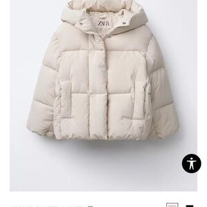 Zara Cream Puffer Jacket